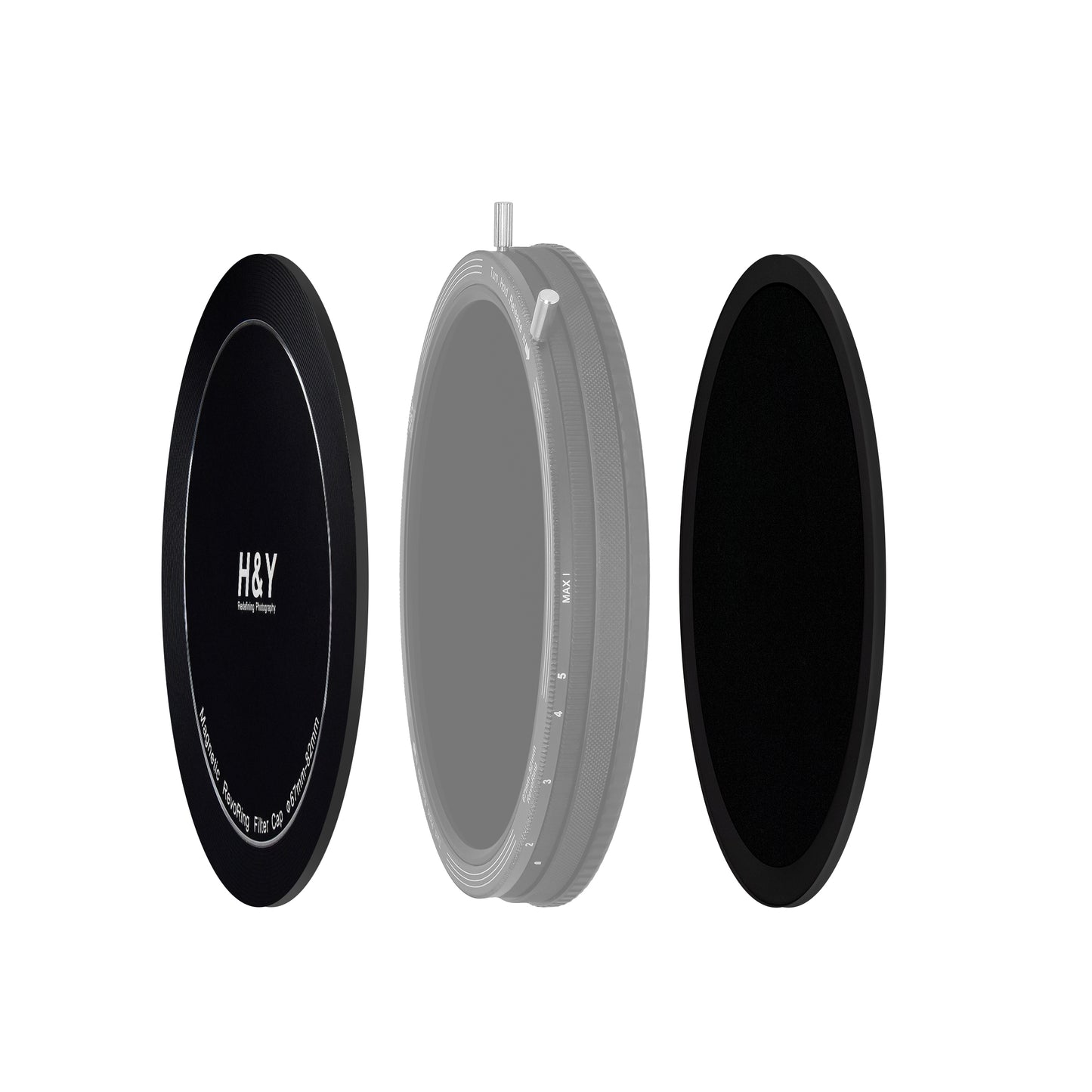 H&Y Filters RevoRing Magnetic Front & Back Cap Set (46mm-62mm)